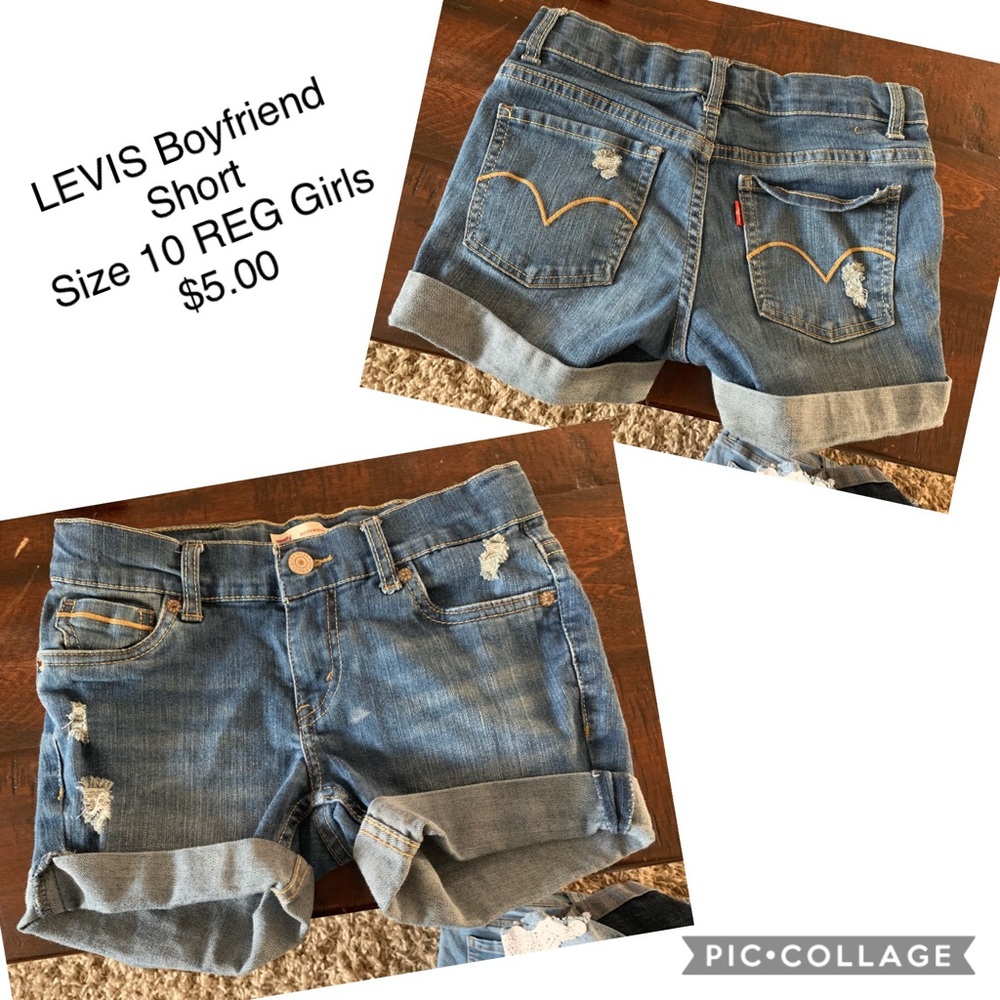Girl Denim Shorts by Levi. Boyfriend cut, size 10